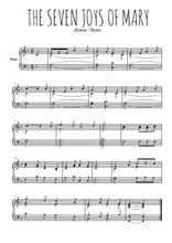 Téléchargez l'arrangement pour piano de la partition de The seven joys of Mary en PDF